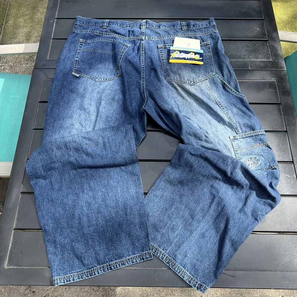 Pelle Pelle Y2K Baggy Jeans Men's 46x34 Blue Navy Rainxsb Relaxed Wide Leg Denim